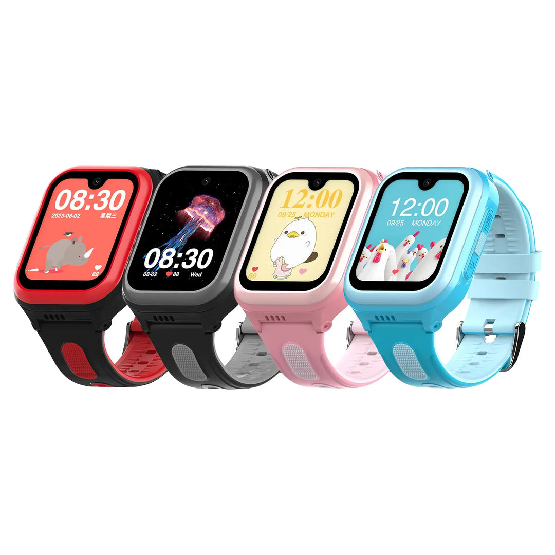 Lil Tracker ProX GPS watches in red, black, pink and blue