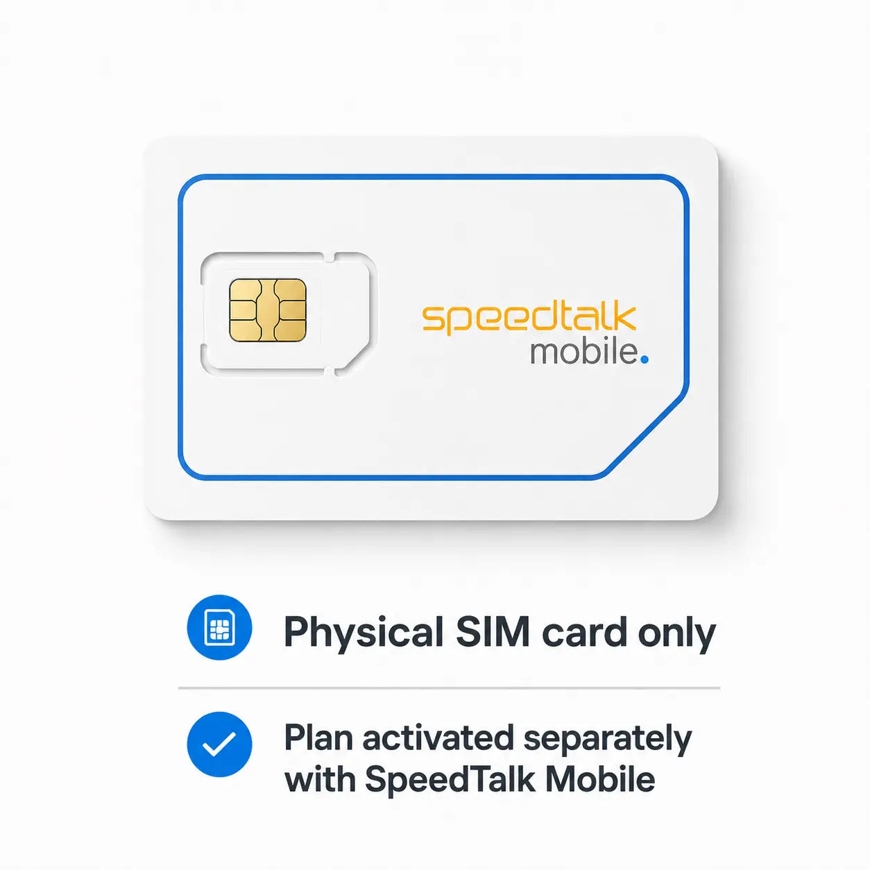 Physical SpeedTalk Mobile SIM card only, plan activated separately